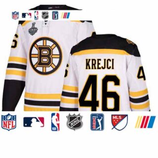 Bruins #46 David Krejci White Road Authentic Stanley Cup Final Bound Stitched Hockey Jersey