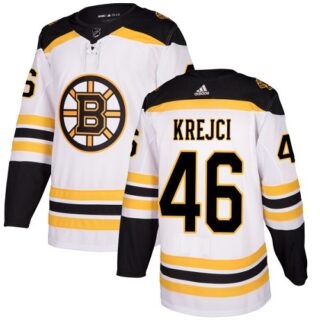 Bruins #46 David Krejci White Road Authentic Stitched Hockey Jersey