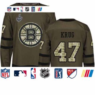 Bruins #47 Torey Krug Green Salute to Service Stanley Cup Final Bound Stitched Hockey Jersey