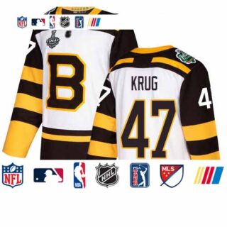 Bruins #47 Torey Krug White Authentic 2019 Winter Classic Stanley Cup Final Bound Stitched Hockey Jersey