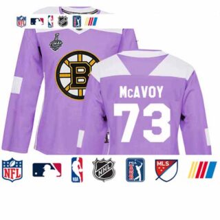 Bruins #73 Charlie McAvoy Purple Authentic Fights Cancer Stanley Cup Final Bound Women's Stitched Hockey Jersey