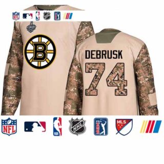 Bruins #74 Jake DeBrusk Camo Authentic 2017 Veterans Day Stanley Cup Final Bound Stitched Hockey Jersey