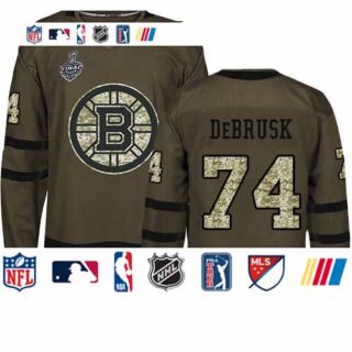 Bruins #74 Jake DeBrusk Green Salute to Service Stanley Cup Final Bound Stitched Hockey Jersey