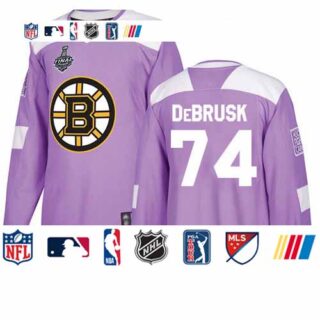 Bruins #74 Jake DeBrusk Purple Authentic Fights Cancer Stanley Cup Final Bound Stitched Hockey Jersey