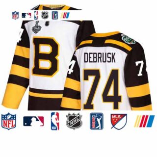 Bruins #74 Jake DeBrusk White Authentic 2019 Winter Classic Stanley Cup Final Bound Stitched Hockey Jersey