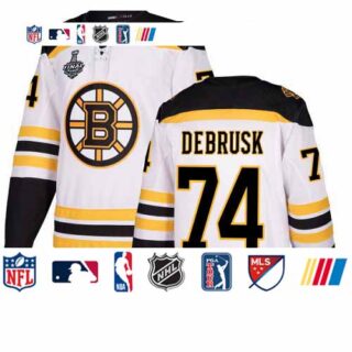 Bruins #74 Jake DeBrusk White Road Authentic Stanley Cup Final Bound Stitched Hockey Jersey