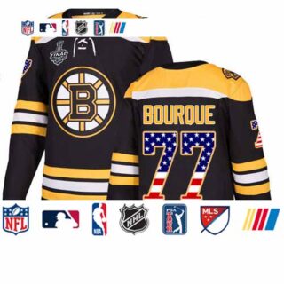 Bruins #77 Ray Bourque Black Home Authentic USA Flag Stanley Cup Final Bound Stitched Hockey Jersey