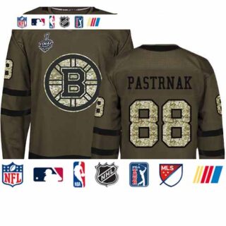 Bruins #88 David Pastrnak Green Salute to Service Stanley Cup Final Bound Stitched Hockey Jersey