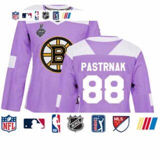 Bruins #88 David Pastrnak Purple Authentic Fights Cancer Stanley Cup Final Bound Women's Stitched Hockey Jersey