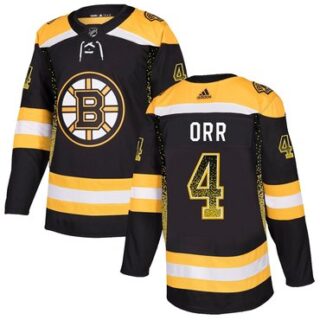 Bruins 4 Bobby Orr Black Drift Fashion Adidas Jersey