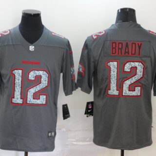 Buccaneers 12 Tom Brady Gray Camo Vapor Untouchable Limited Jersey