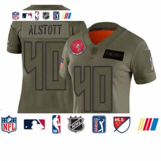 Buccaneers #40 Mike Alstott Camo Women's Stitched Football Limited 2019 Salute to Service Jersey
