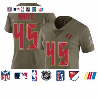 Buccaneers #45 Devin White Olive Women's Stitched Football Limited 2017 Salute to Service Jersey