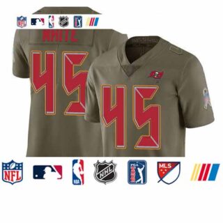Buccaneers #45 Devin White Olive Youth Stitched Football Limited 2017 Salute to Service Jersey
