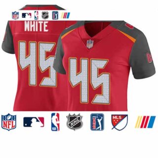 Buccaneers #45 Devin White Red Team Color Women's Stitched Football Vapor Untouchable Limited Jersey
