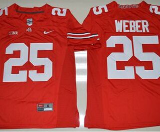 Buckeyes #25 Mike Weber Jr. Red Stitched NCAA Jersey