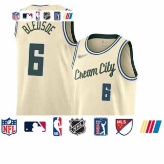 Bucks #6 Eric Bledsoe Cream Basketball Swingman City Edition 2019 20 Jersey