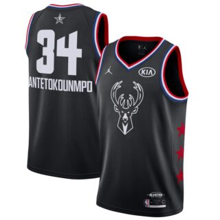 Bucks 34 Giannis Antetokounmpo Black 2019 NBA All-Star Game Jordan Brand Swingman Jersey