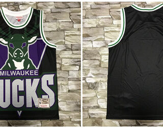 Bucks Big Face Black Hardwood Classics Swingman Jersey