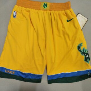 Bucks Yellow City Edition With Pocket Nike Swingman Shorts