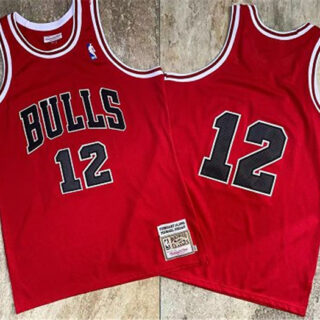 Bulls 12 Michael Jordan Red 1990 Hardwood Classics Jersey