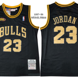 Bulls 23 Michael Jordan Black 1997-98 Hardwood Classics NBA Finals Mesh Jersey
