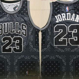 Bulls 23 Michael Jordan Black Fashion Swingman Jersey