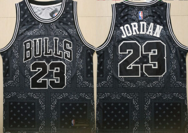 Bulls 23 Michael Jordan Black Fashion Swingman Jersey