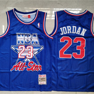 Bulls 23 Michael Jordan Blue 1993 All-Star Blue Hardwood Classics Jersey