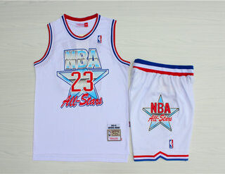 Bulls 23 Michael Jordan White 1992 All-Star Hardwood Claasics Jersey(With Shorts)
