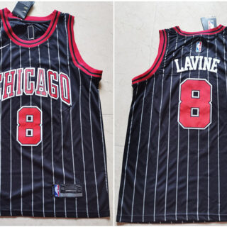 Bulls 8 Zach Lavine Black Nike Swingman Jersey