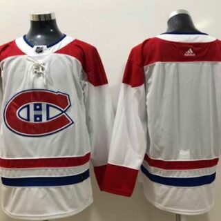 Canadiens Blank White Road Authentic Stitched Hockey Jersey