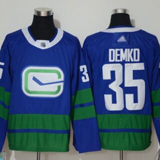 Canucks #35 Thatcher Demko Blue Alternate Authentic Stitched Hockey Jersey
