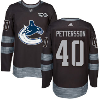 Canucks #40 Elias Pettersson Black 1917-2017 100th Anniversary Stitched Hockey Jersey