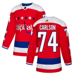 Capitals #74 John Carlson Red Alternate Authentic Stitched Hockey Jersey