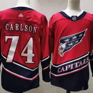 Capitals 74 John Carlson Red 2020-21 Reverse Retro Adidas Jersey