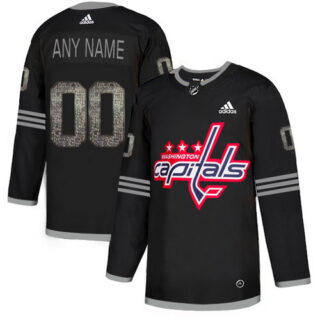 Capitals Black Logo Print Black Shadow Adidas Jersey