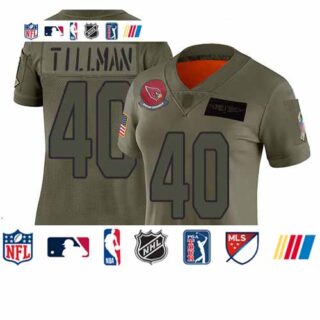 Cardinals #40 Pat Tillman Camo Women's Stitched Football Limited 2019 Salute to Service Jersey