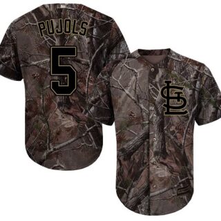 Cardinals #5 Albert Pujols Camo Realtree Collection Cool Base Stitched Baseball Jersey