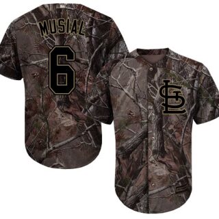 Cardinals #6 Stan Musial Camo Realtree Collection Cool Base Stitched Youth Baseball Jersey