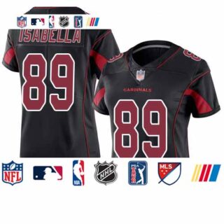Cardinals #89 Andy Isabella Black Women's Stitched Football Limited Rush Jersey