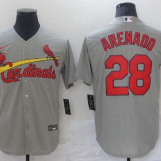 Cardinals 28 Nolan Arenado Gray Nike Cool Base Jersey