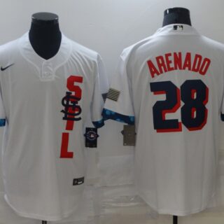 Cardinals 28 Nolan Arenado White Nike 2021 MLB All-Star Cool Base Jersey