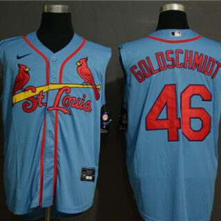 Cardinals 46 Paul Goldschmidt Light Blue Nike Cool Base Sleeveless Jersey