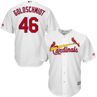 Cardinals 46 Paul Goldschmidt White Cool Base Jersey