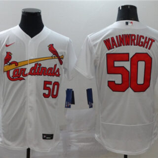 Cardinals 50 Adam Wainwright White 2020 Nike Flexbase Jersey