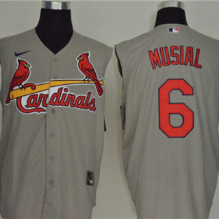 Cardinals 6 Stan Musial Gray Nike Cool Base Sleeveless Jersey