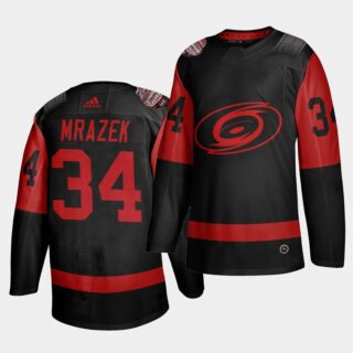 Carolina Hurricanes #34 Petr Mrazek Black Men's 2021 Stadium Series Outdoor Game Jersey