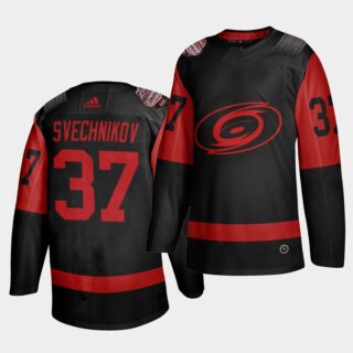 Carolina Hurricanes #37 Andrei Svechnikov Black Men's 2021 Stadium Series Outdoor Game Jersey