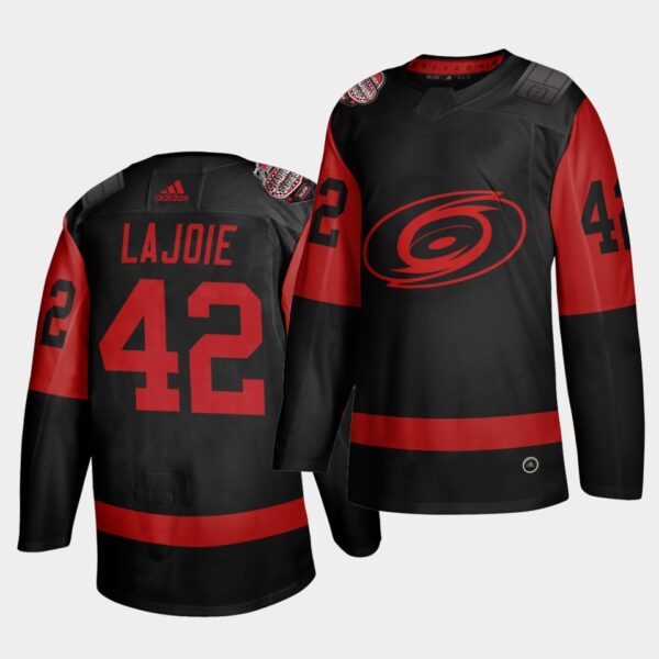 Carolina Hurricanes #42 Max Lajoie Black Men's 2021 Stadium Series Outdoor Game Jersey